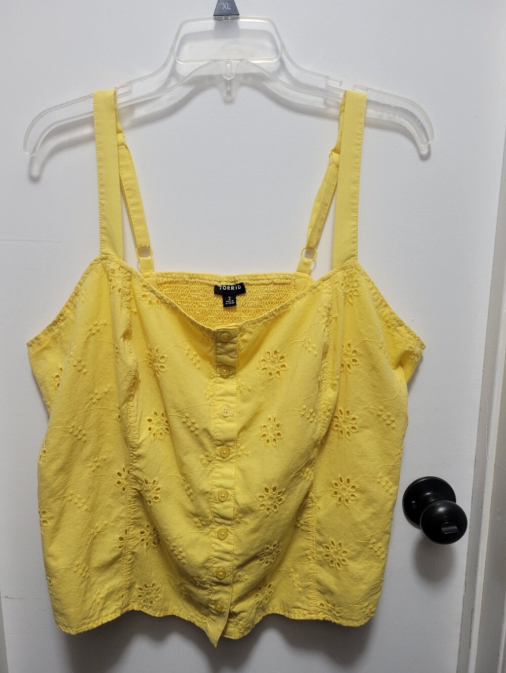 torrid Bright Yellow Eyelet Button-Front Cami